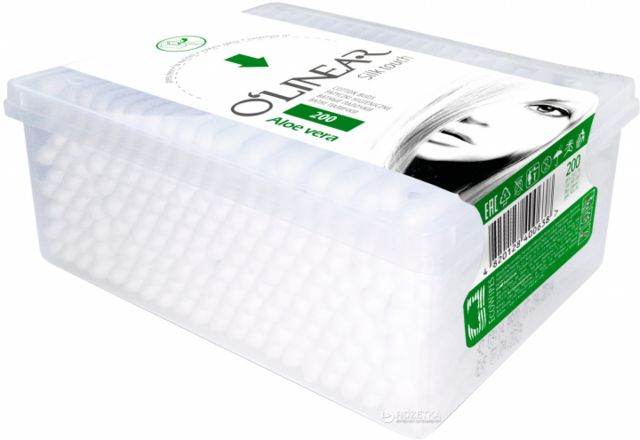 Ватні палички O`Linear silk touch Aloe vera 200шт/уп. (5908272610574)